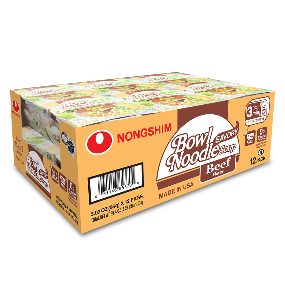 Nongshim Bowl Noodle Soup Savory Beef 86g x 12