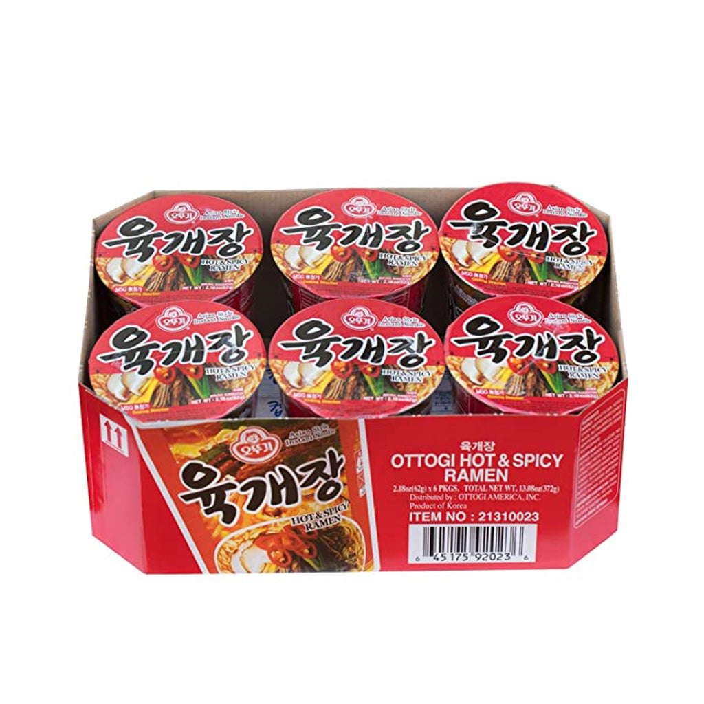 Ottogi Hot & Spicy Ramen Cup 62g X 6