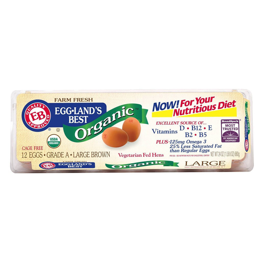 Eggland's Best Organic Grade A Large Brown Eggs 12 Eggs