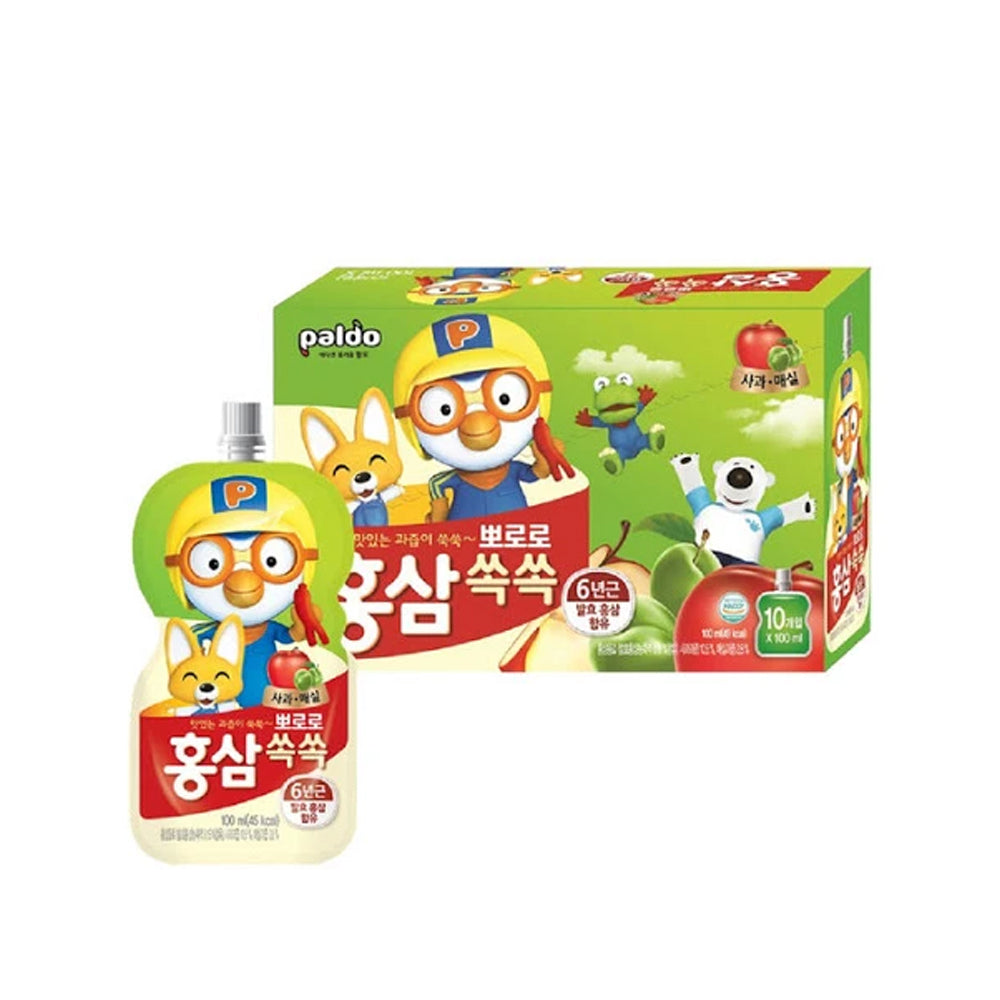 Paldo Pororo Red Ginseng Drink Apple 100ml X 10